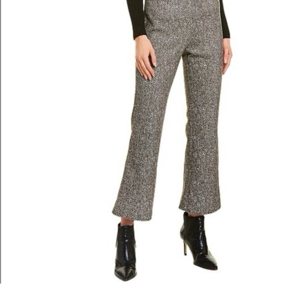 Tory Burch Black and White Tweed Flare Pants